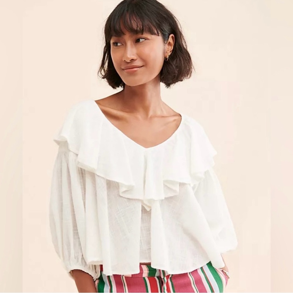 Free People Zuri Ruffle Blouse.